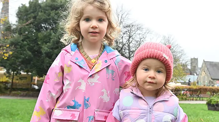 Bobbie Blackwell (left) and her cousin Réidín Gardener, both from Clonakilty, having fun in Kennedy Park.  (Photo: Martin Walsh)