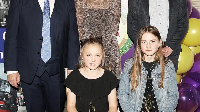John McCarthy, West Cork Ladies; Donal McCarthy, Drinagh Co-Op; and Juliet Murphy, special guest, with the U13 Summer League awards recipients, Aoife Walsh (Ibane Ladies) and Makayla O'Donovan (Castlehaven).
(Photo: Paddy Feen)