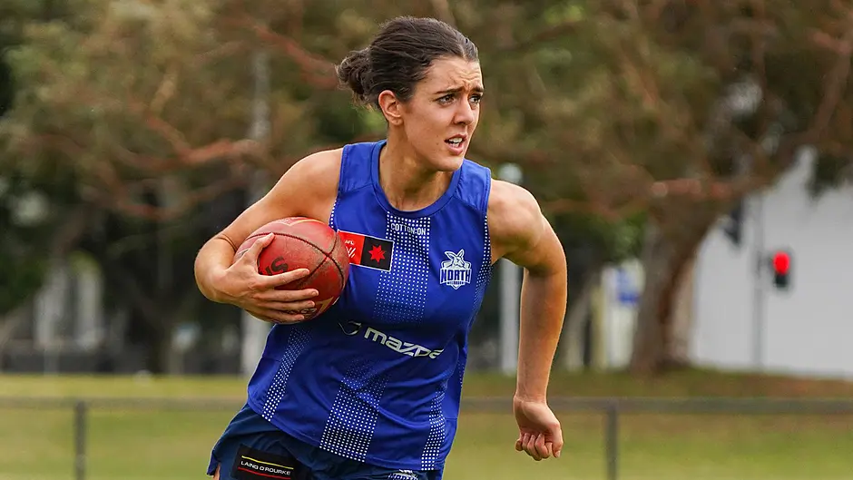 Former Cork footballer Erika O’Shea in AFLW Grand Final Image