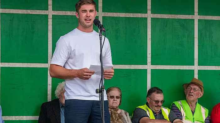 Munster/Ireland rugby star and Innishannon native, Jack Crowley opened the Innishannon Steam & Vintage Rally in June. (Photo: Andy Gibson)
