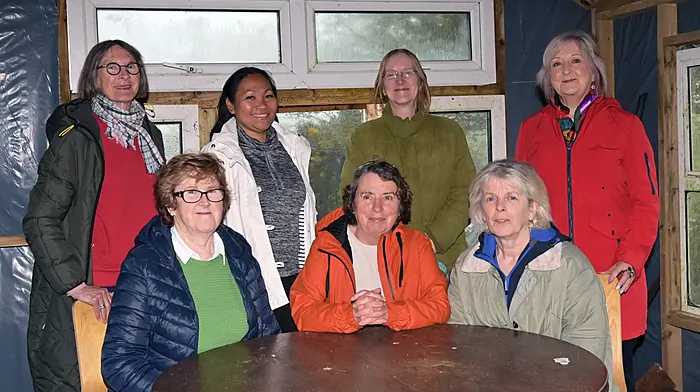 A new women’s shed was set up in Clonakilty and photographed in their soon-to-be renovated shed were members, seated Catherine Sutton, Maria Hennessy (assistant secretary) and Maureen Griffin (vice-chairperson).  Standing (left to right): Marian Cadogan (secretary), Lenelyn Lindenfeld, Jacquie O’Regan and Rosemary Dempsey (chairperson).  (Photo: Martin Walsh)