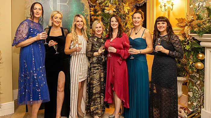 NO REPRO FEE 
Pictured at the annual Clonakilty Charity Ball held at Fernhill House Hotel to raise money for the children of Clonakilty on Saturday 23rd November 2024 were Trish O’Hea, Nina Gilberty, Niamh Murray, Clodagh McGuirk, Aoife McLoughlin, Gillian Hegarty, Aoife Sheehy. 
Photography by Emma Jervis