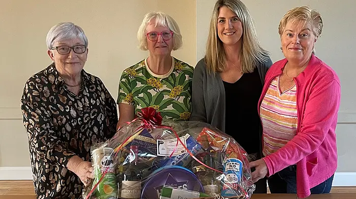 Darrara Community Centre is currently promoting its annual fundraising draw, the proceeds of which will go to the upkeep of the centre and also to subsidising the costs to users. Recently, the Cork Prison Officers Association donated a hamper towards the draw which will take place on December 7th at the concert. From left: Darrara Community Council members Mary Anglin, Mary Wycherley, Jenna Coakley making the presentation on behalf of Cork Prison Officers, and Angela Linehan.