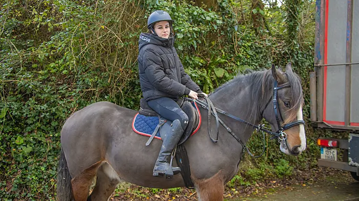 Katie Morley from Macroom with her horse Brandy at West Cork Cheval’s event which was held in aid of Leap Community Pre-school.   (Photo: Gearoid Holland)