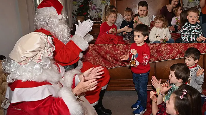 Santa and Mrs Claus had a very attentive audience during some storytelling at the Courtmacshery Hotel, Courtmacsherry.  (Photo: Martin Walsh)