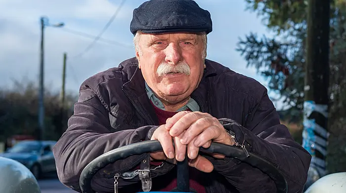 Pat Joe Connolly from Rossmore taking parti in the recent charity tractor run was held in Reenascreena.