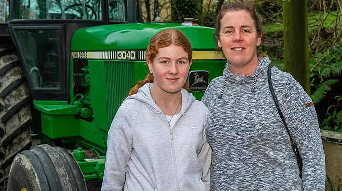 Aisling and Tina O'Riordan from Dunmanway at the recent tractor run in Reenascreena  in aid of West Cork Rapid Response; Kayla Shorten's recovery and Reenascreenas National School and Playschool. (Photo: Andy Gibson)