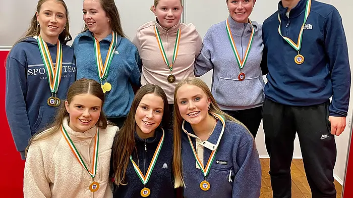 St James GAA were the winners of the nuachleas (novelty act) competition. Back row (from left): Holly Murray, Sarah Marie O’Sullivan, Caitlin McCarthy, Shannon Griffen and Eoin Whelton. Front (from left): Meadhbh McCarthy, Abbie Murray and Lily Hayes.