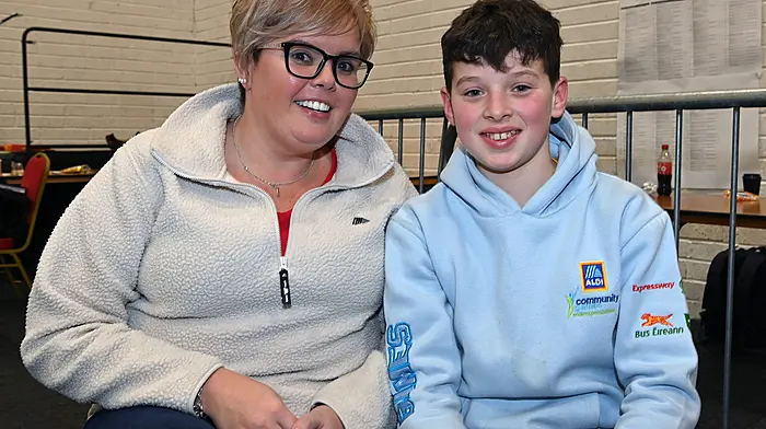 Julianne Creed from Inchigeela and Tadgh O’Farrell from Dunmanway at the Cork North-West and Cork South-West count centre at the Mallow GAA complex last Saturday.  (Photo: Martin Walsh)