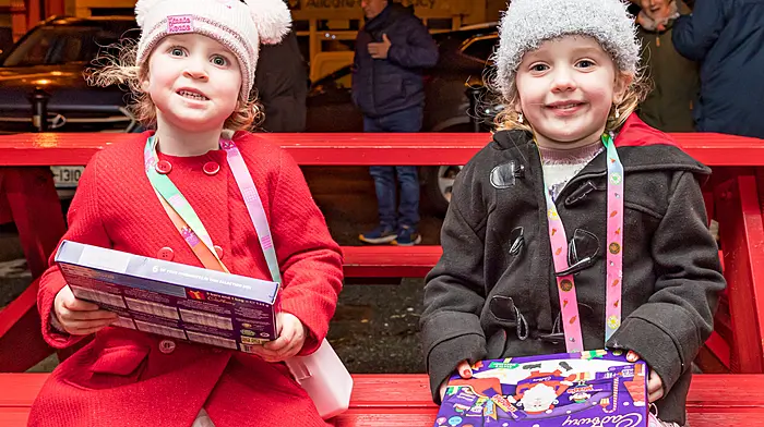 Christmas lights swiltched on in Castletownbere Sarah Sheehan and Ceoladh Browne waiting for the magic   Picture: Anne Marie Cronin Photography