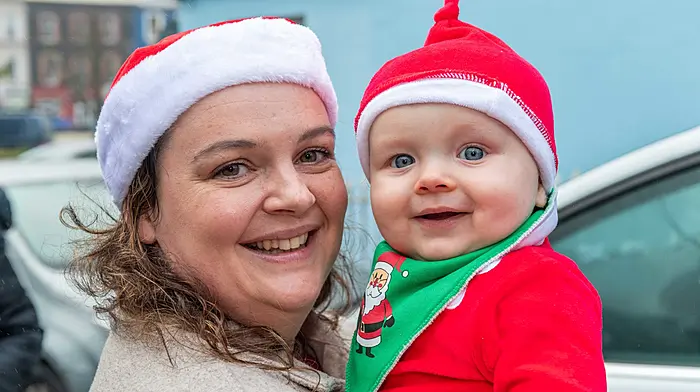 Siofra and Rian Murphy from Bantry waiting to meet Santa last Sunday at an event organised by Bantry Business Association.  (Photo: Andy Gibson)