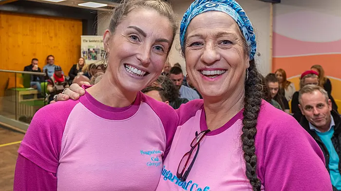 Pitching at the event were Áine Yearnshaw and Áine Hourihane from the Sugarloaf Café in Glengarriff. Right: Comedian Bernard Casey made a surprise appearance to pitch for Homebot Ireland. (All photos: Andy Gibson)
