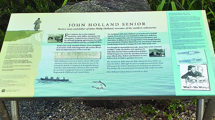 Bantry proud of its links to submarine inventor Holland Image