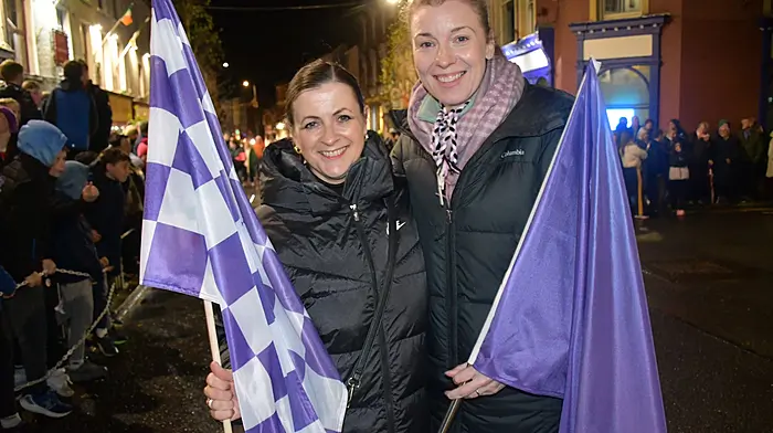 Waiting for their All-Ireland winning daughters to return home were proud mums Josephine and Patricia Carey.