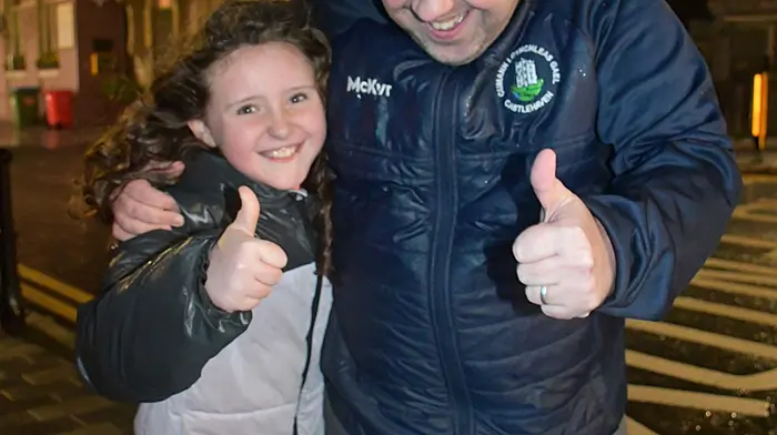 Ellie and Paudie Hurley in Skibbereen to welcome home the All-Ireland champions.