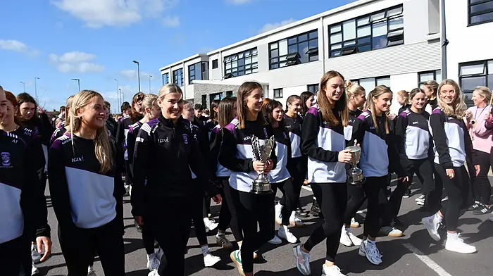 Skibbereen Community School All Ireland Champions got a guard of honour at the school on Friday morning. Photo; Anne Minihane.