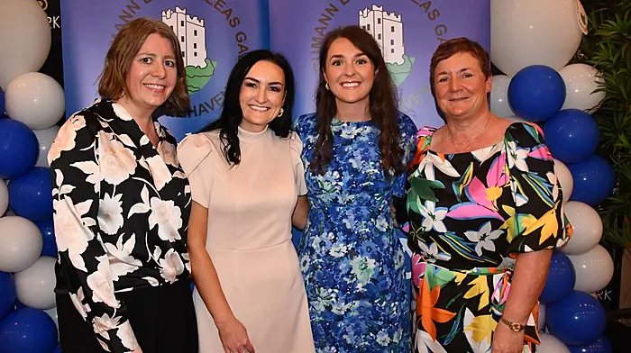 Marie Limrick, Aisling Hurley, and Kate and Caroline Walsh at Castlehaven's night of celebration. (Photo: Anne Minihane)