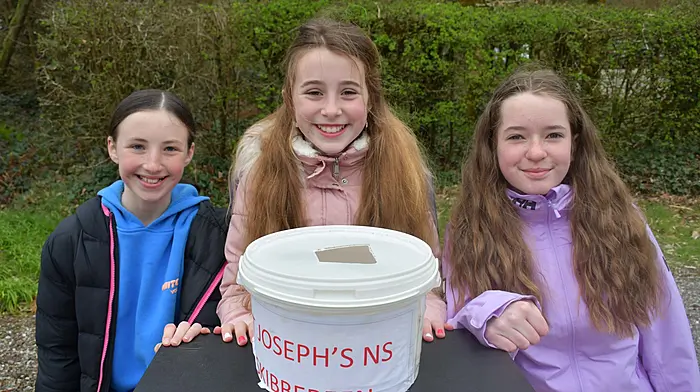 Helping out the Fundraising Fun Walk at Liss Ard for St. Joseph's National School, Skibbereen were Ciara Crowley, Eve Jasmine Carroll and Eve Gallagher.  Photo; Anne Minihane.
