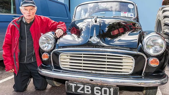 Fachtna O'Callaghan from Ardfield with his 1965 Morris 1000 at the Leap tractor run. . (Photo: Andy Gibson)