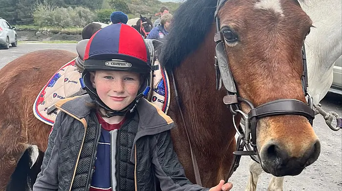 PJ Williamson from Durrus and Violet enjoyed their first cheval ride last weekend in Ballydehob.