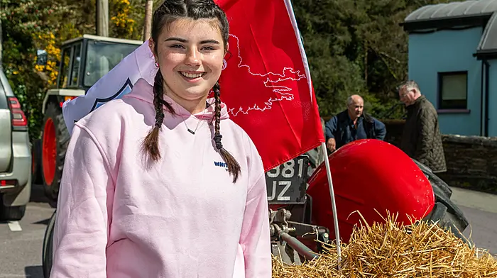 Shanel O'Sullivan from Skibbereen enjoying the tractor and car run which was organised by Leap & District Vintage Club. (Photo: Andy Gibson)