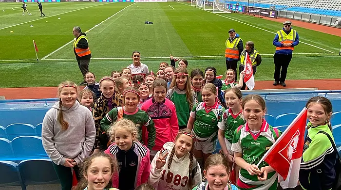 The Macroom LGFA U12 girls team played in the half-time display game in Croke Park onSaturday.
