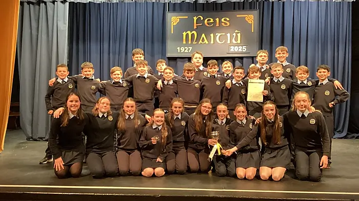 Fifth and Sixth Class from Scoil Naomh Fionán, Tracton,  performed in the Feis Maitiú Choral Speaking Competition.