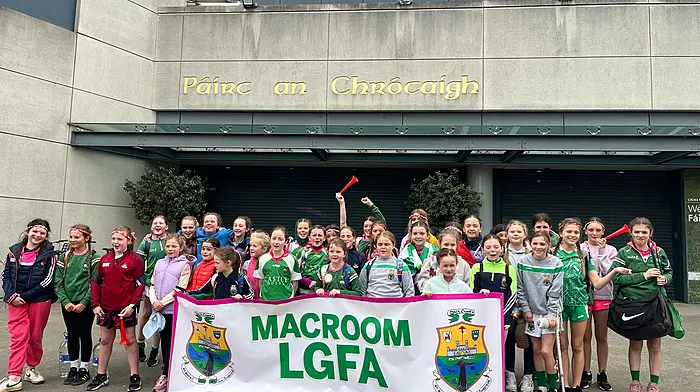 Macroom LGFA U12 girls team who played in the half-time display game in Croke Park onSaturday.