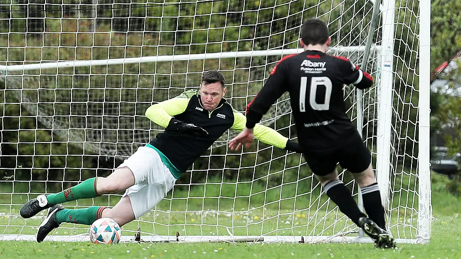 Chris Collins’ hat-trick keeps Clonakilty Soccer Club’s Premier Division title defence on track Image