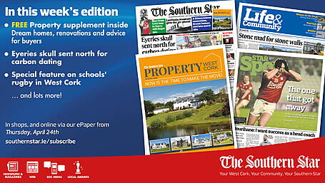 THE SOUTHERN STAR IS IN STORES NOW: FREE Property West Cork supplement; Eyeries skull sent north for carbon dating; Hurt from Cork loss will linger Image