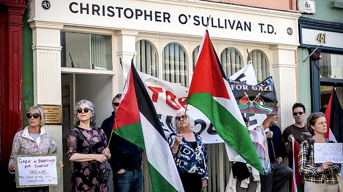 Gaza protest held at Clonakilty Fianna Fáil constituency offce Image