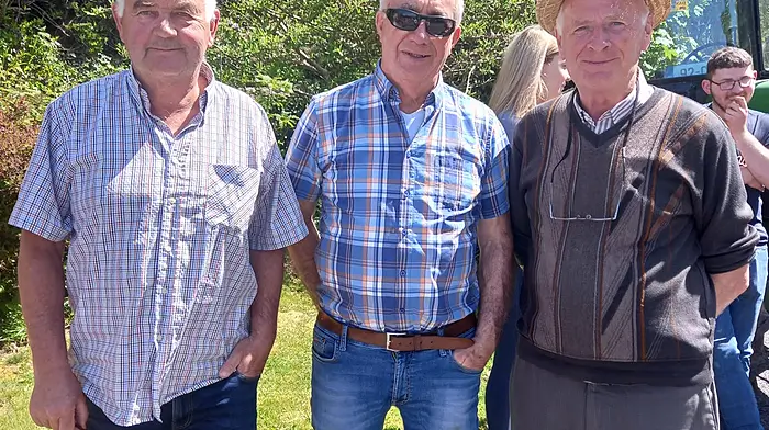 Tim Collins, Cornie Bohane, and Pat Courtney all enjoying a day out supporting the Rath Vintage Club’s annual tractor run.
