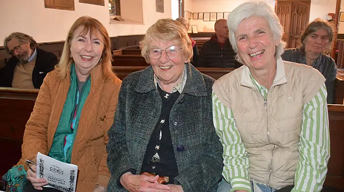 Sioban de Vane, Freda Salter-Townshend and Emma Horler at St. Barrahanes Church in Castletownshend last Friday. Below: David Pavlik, Czech Republic and Oisín Huna from Bantry. (Photos: Anne Minihane & Andy Gibson)