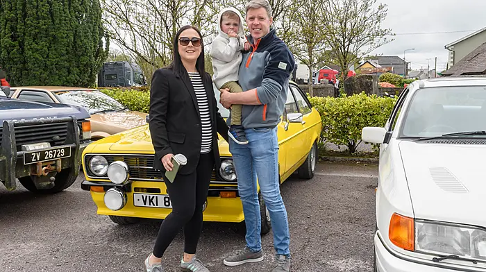Allison, AJ (3) and Alan Lane (Skibbereen) checking out the cars at the Drimoleague tractor, truck and car run. The run was in aid of West Cork Rapid Response and Bantry Hospice. 
Picture: David Patterson, Tractor Run – Cork