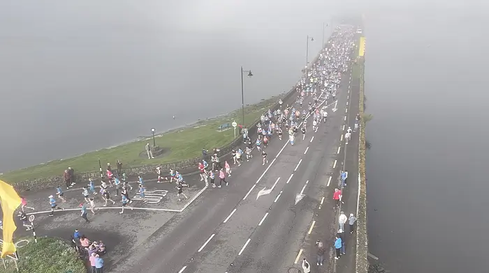Heather Mahmood captured this brilliant photo of over 1,000 runners starting the annual Rosscarbery Surf, Turf n Tar event, which has now become a ‘must’ for enthusiasts with runners travelling from all over the country to take part. The course sees runners race over the causeway,  through Castlefreke woods, along the Long Strand and back through the Warren dunes, over a specially installed pontoon before finishing on the Pier road.