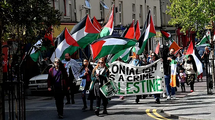 18 months on, the weekly solidarity march continues in Skibbereen Image