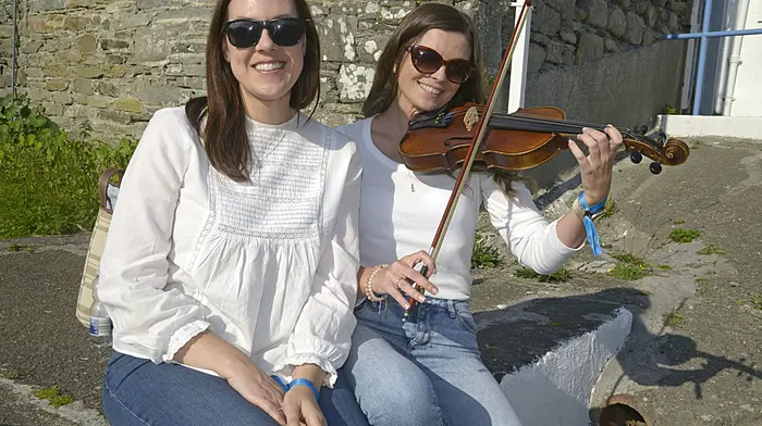 NEWS 11/5/2025 Pictured at the annual Fiddle fair at Baltimore West Cork was Suzanna Donovan and Rachel O'Boyle from Leap. Picture Denis Boyle