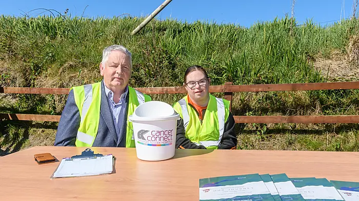 Brian and Emily Cotter from Dunmanway busy selling tickets at the Long Strand tractor, truck and car run which started at The Fish Basket, Castlefreke. The run was held in aid of Cancer Connect and the West Cork Jesters. (Photo: David Patterson)
