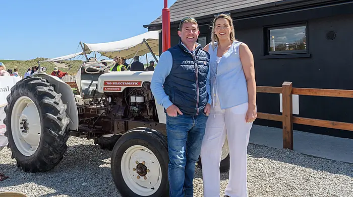 James and Amanda Cussen from Rosscarbery enjoying their day at the Long Strand tractor, truck and car run which started at The Fish Basket, Castlefreke. The run was held in aid of Cancer Connect and the West Cork Jesters. (Photo: David Patterson)