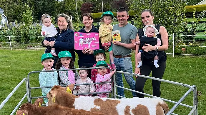 The children and staff at Care-A-Lot childcare in Crossbarry recently had a surprise visit from some of the children's parents. Fergal and Amy Coughlan brought two calves from their farm and Fergal spoke to the children about the different types of cows and what the Carbery factory does as a local company and the process of making cheese. The Carbery group kindly sponsored goodie bags for all the children who had a great day.
