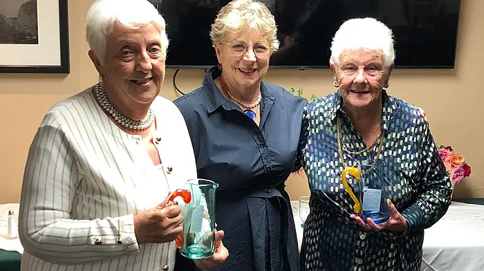 Winners of the Dunmanway Bridge Club’s president’s prize were Margaret Murphy, Freda Creedon (club president)  and Ann Bailey.