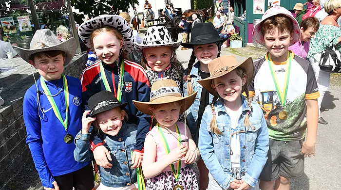 Enjoying the Ballydehob Country Music Festival last weekend were Katie, Eimear, Fionn and Caoimhe Harding, and Isla, Conor, Sadie and Matilda O'Brien.  (Photo: Anne Minihane)
