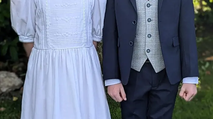 Cousins Kate McGarry (Dunlavin, County Wicklow) and David Hayes (Enniskeane) recently received their First Holy Communion.