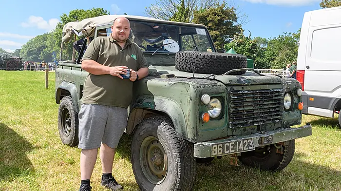 Thomas McCormick (Skibbereen) brought a 1986 Land Rover Military Defender to the 28th Annual Innishannon Steam & Vintage Rally in aid of the Irish Cancer Society which has raised almost €2 million since 1997.
Picture: David Patterson, Tractor Run – Cork