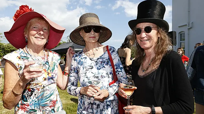 Clare Watson, Pat Moynihan and Maggie Cahill enjoying at the lauching of Fastnet Film Festival in Schull. (Photo: Carlos Benlayo)