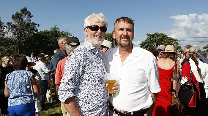 Donal McSweeney and Brendan Hurley enjoying at the launching of Fastnet Film Festival in Schull. (Photo: Carlos Benlayo)