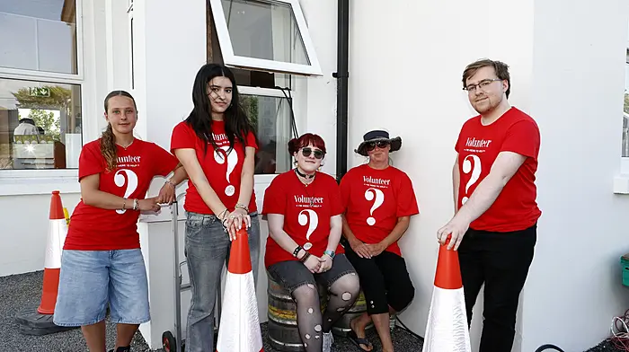 Volunteers at the lauching of Fastnet Film Festival in Schull were Maria Schlottterbeck, Mischa Shah, Pia Roycroft, Liz Curry and Gerge Lynch.  (Photo: Carlos Benlayo)