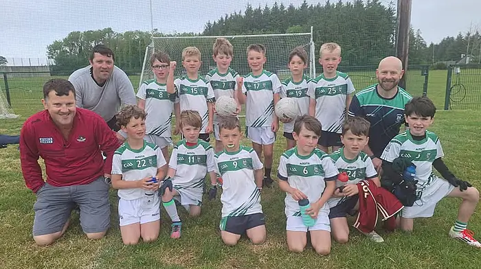 The Ilen Rovers U8 boys who attended the blitz in Bantry last Saturday. Back: James Browne, Eoghan Collins, Daniel Casey, Tadhg Holland, Rory Keane, Finn Browne, Senan Coughlan and Shane Holland. Front: Sean Casey, Nye Lawn, Sean Holland, Harry Coughlan, Patrick O’Driscoll, Archie Desmond and Nicolas McSweeney.