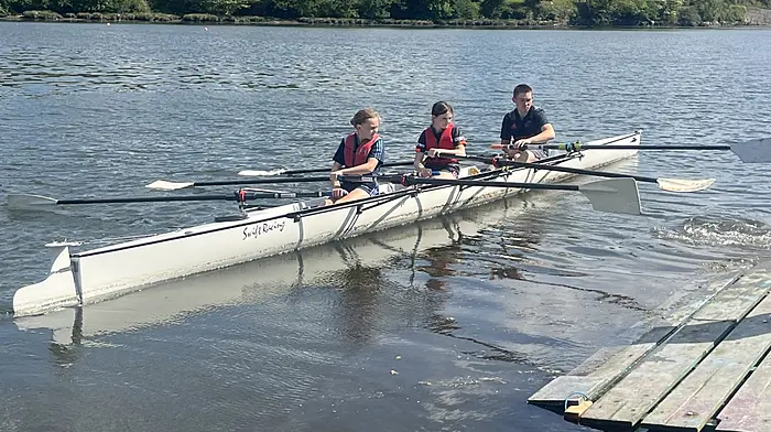 Caoimhe Cottrell and Alexis O’Regan taking to the river Ilen as part of Skibbereen Rowing Club’s schools’ programme.