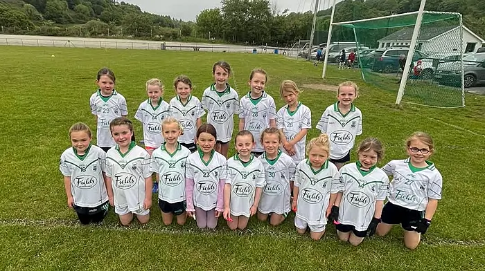 Our Ilen Rovers U8 girls had a great morning in Leap last Saturday morning. Back: Isabelle Sheehy, Rowan Murphy, Orla Hickey, Clodagh Goggin, Chloe Keohane, Jessica O’Sullivan and Sadie Kiely. Front: Ciara Duggan, Ellie Hannick, Róisín Cottrell, Marta Marchenko, Muireann Daly, Wren Putze, Ella MacAuley, Róisín O’Driscoll and Sofia Lee.